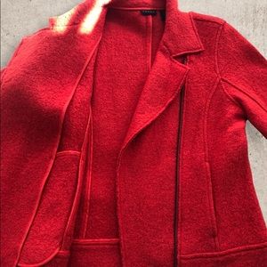 Tahari wool blend moto jacket with zip